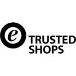 Als Logo der Referenzen bei Trusted Shops, ist ein einfarbiges schwarzes Logo zu sehen.